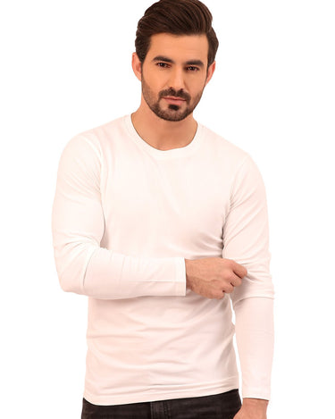 Men's White Crew Neck Basic Tee - FMTBF20-004