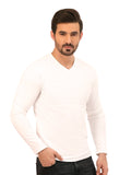 Men's White V-Neck Basic Tee - FMTBF20-008