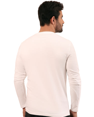 Men's White V-Neck Basic Tee - FMTBF20-008