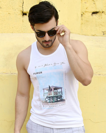 Men's Off White Tank Top - FMTT18-008