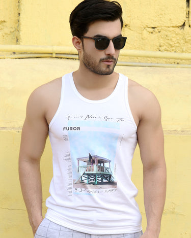 Men's Off White Tank Top - FMTT18-008