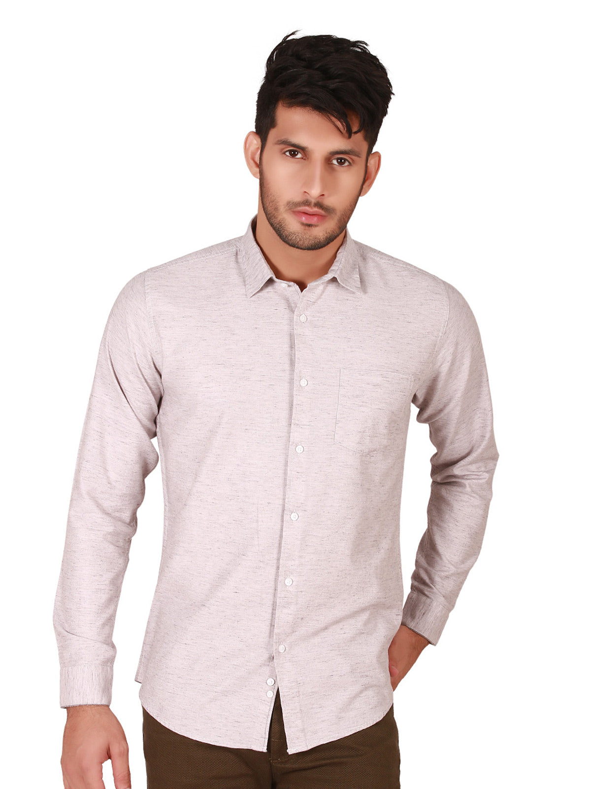Men's Grey Casual Shirt - FMTS19-31262