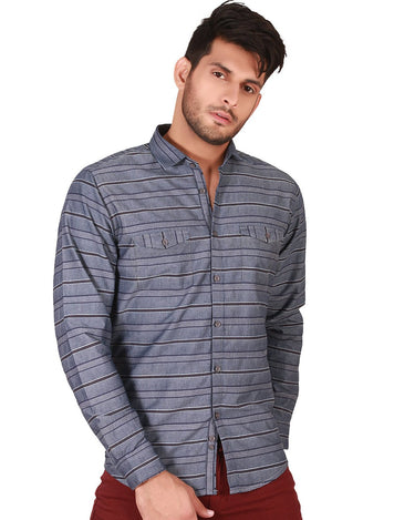 Men's Blue Casual Shirt - FMTS19-31275