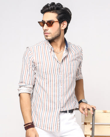 Men's Cream Casual Shirt - FMTS20-31390