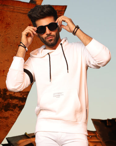 Men's White Hoodie - FMTH19-003