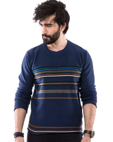 Men's Navy Blue Sweater - FMTSWT19-010