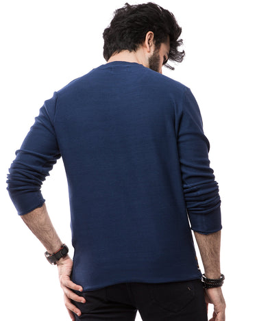 Men's Navy Blue Sweater - FMTSWT19-010