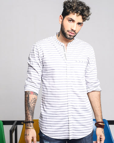 Men's White Casual Shirt - FMTS20-31365