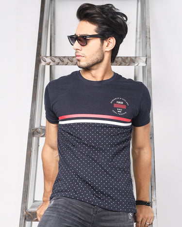 Men's Navy Crew Neck Classic Tee - FMTCT19-048