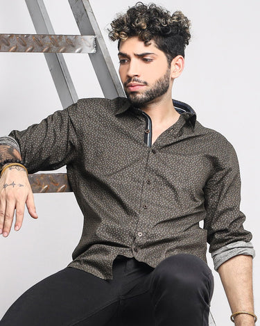 Men's Olive Casual Shirt - FMTS20-31396