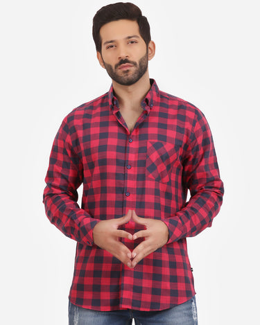 Men's Maroon Casual Shirt - FMTS20-31386