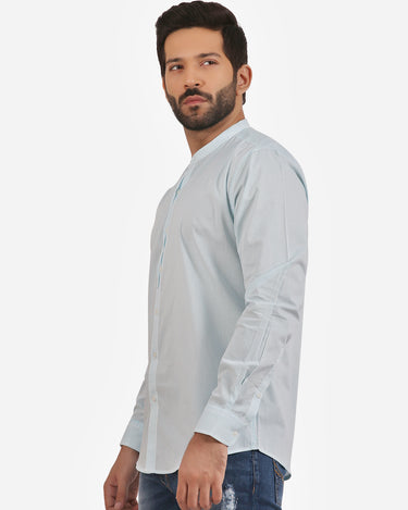 Men's Aqua Blue Casual Shirt - FMTS20-31353