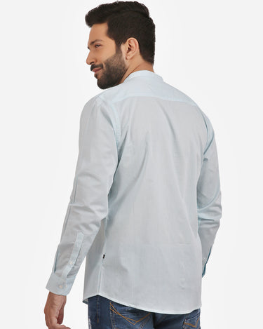 Men's Aqua Blue Casual Shirt - FMTS20-31353