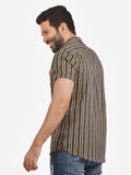 Men's Purple Golden Casual Shirt - FMTS20-31364
