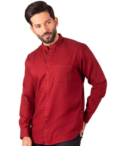 Men's Maroon Casual Shirt - FMTS20-31264