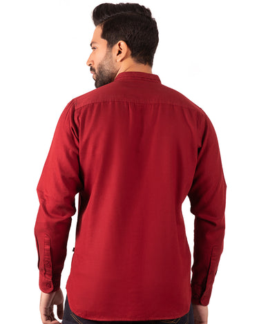 Men's Maroon Casual Shirt - FMTS20-31264