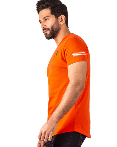 Men's Orange Crew Neck Classic Tee - FMTCT20-011