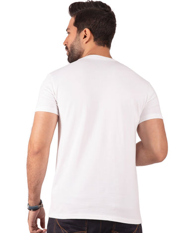 Men's White Crew Neck Basic Tee - FMTBS20-002