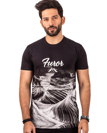 Men's Black Graphic Tee - FMTGT19-038