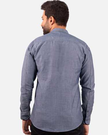 Men's Denim Blue Casual Shirt - FMTS20-31332