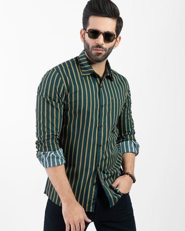 Men's Dark Teal Casual Shirt - FMTS20-31418