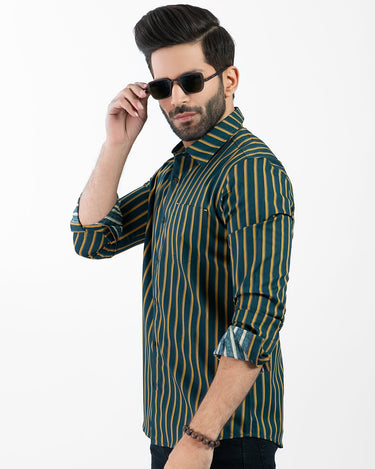 Men's Dark Teal Casual Shirt - FMTS20-31418