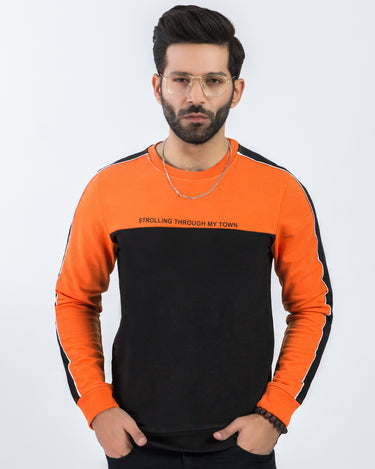 Men's Orange Black Sweatshirt - FMTSS20-006