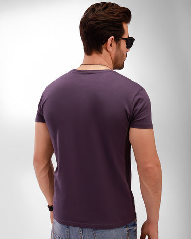 Men's Dark Purple Basic T-Shirt - FMTBT19-050