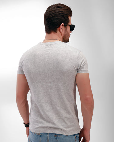 Men's Grey Basic T-Shirt - FMTBT19-074