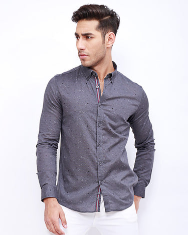 Men's Grey Casual Shirt - FMTS21-31447