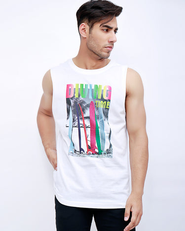 Men's White Tank Top - FMTTR21-005