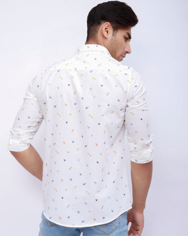 Men's White Casual Shirt - FMTS21-31437