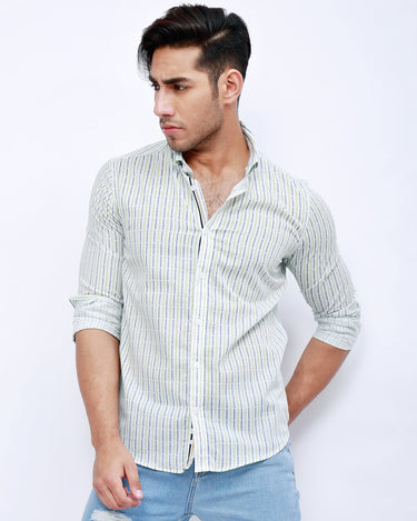 Men's White Casual Shirt - FMTS21-31445