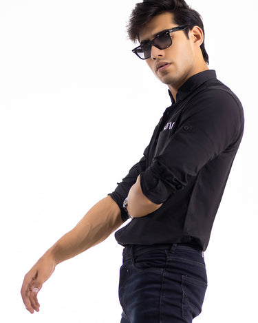 Men's Black Casual Shirt - FMTS20-31350