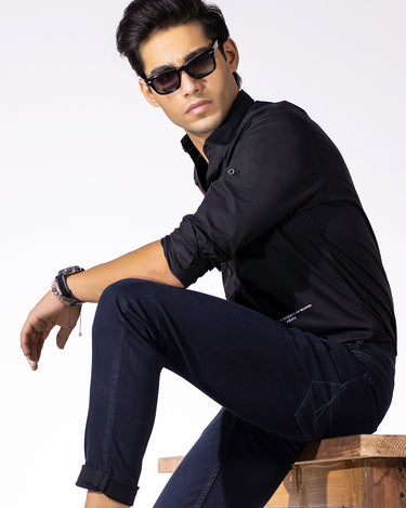 Men's Black Casual Shirt - FMTS20-31350