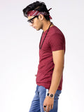 Men's Maroon Basic T-Shirt - FMTBT19-015