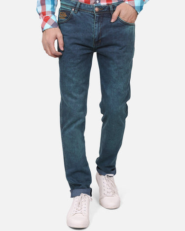 Men's Teal Blue Denim Jeans - FMBP18-014