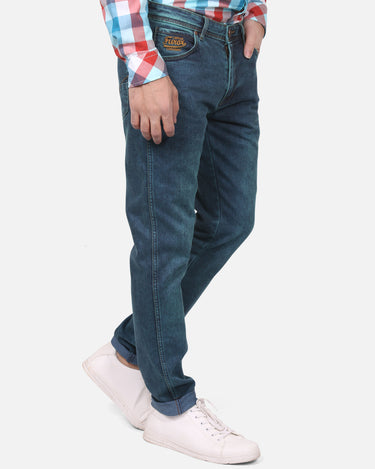 Men's Teal Blue Denim Jeans - FMBP18-014