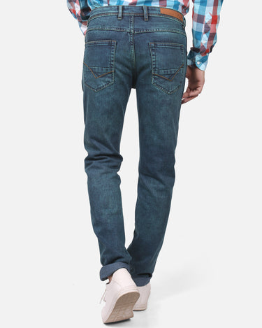 Men's Teal Blue Denim Jeans - FMBP18-014