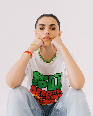 Women's White Graphic Tee - FWTGT23-040