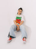 Women's White Graphic Tee - FWTGT23-040