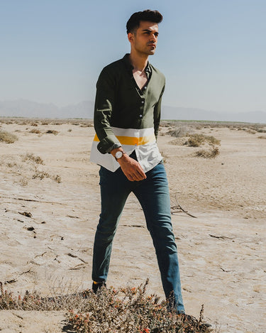Men's Green Casual Shirt - FMTS22-31540