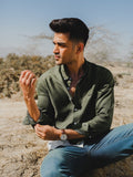 Men's Green Casual Shirt - FMTS22-31540