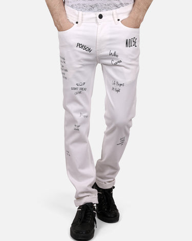 Men's White Denim Jeans - FMBP18-017