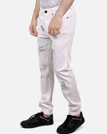 Men's White Denim Jeans - FMBP18-017