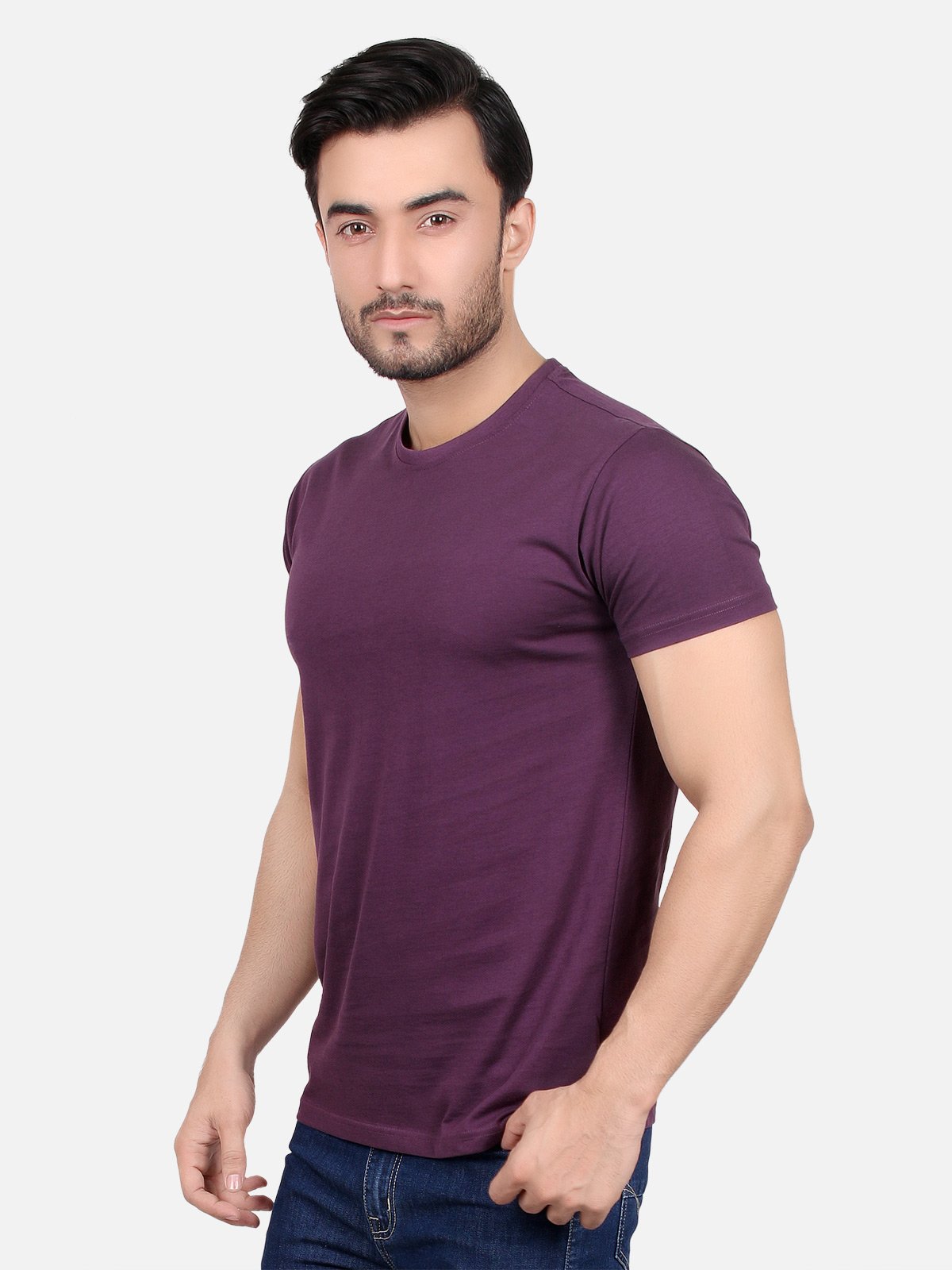 Men's Purple Basic T-Shirt - FMTBT19-065