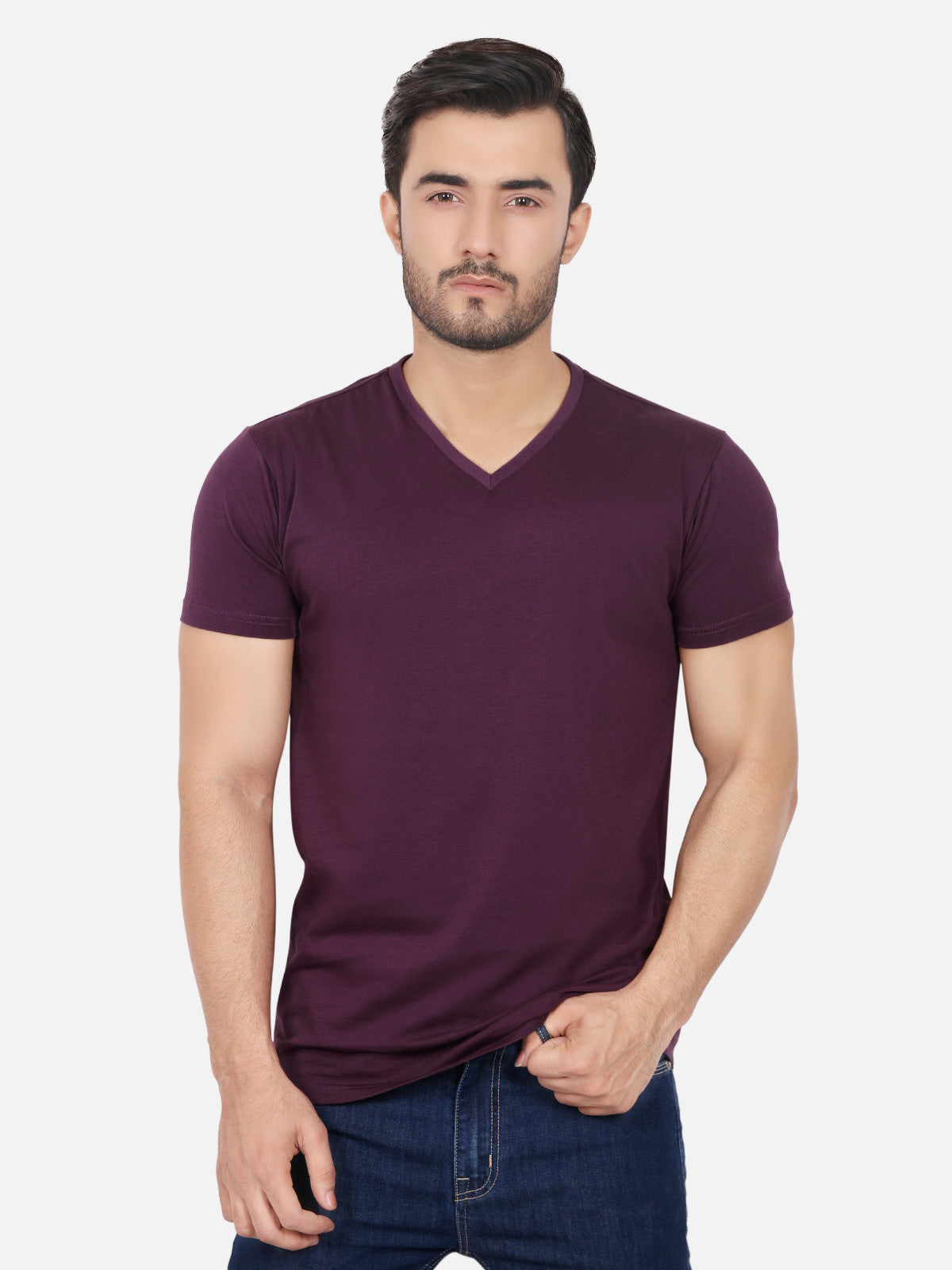 Men's Purple Basic T-Shirt - FMTBT19-067