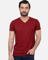 Men's Maroon Basic T-Shirt - FMTBT19-036