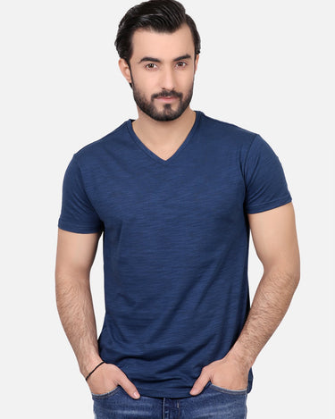 Men's Blue Basic T-Shirt - FMTBT19-037