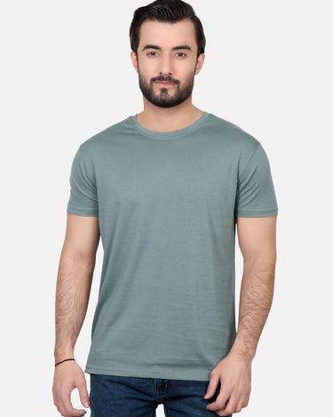 Men's Sea Green Basic T-Shirt - FMTBT19-041